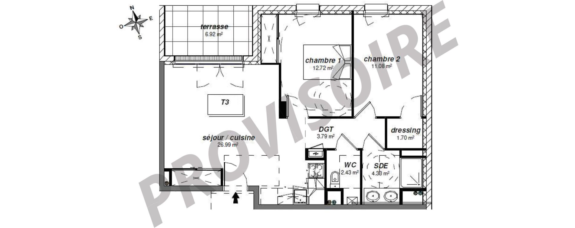 Appartement T3 de 63,02 m2 &agrave; Royan Centre