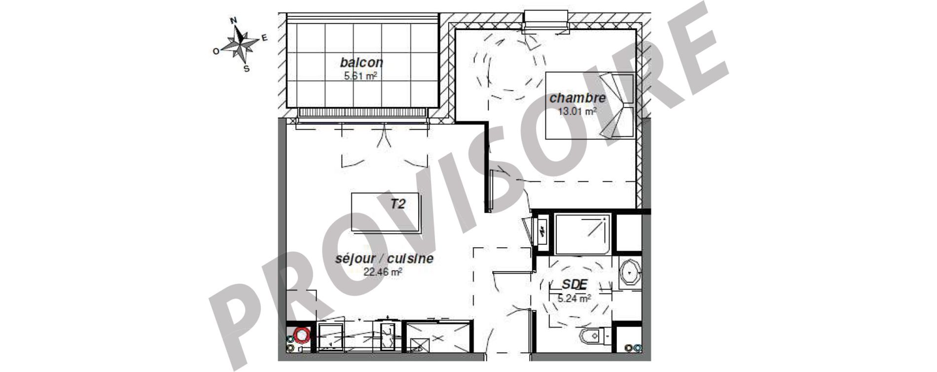 Appartement T2 de 40,71 m2 &agrave; Royan Centre
