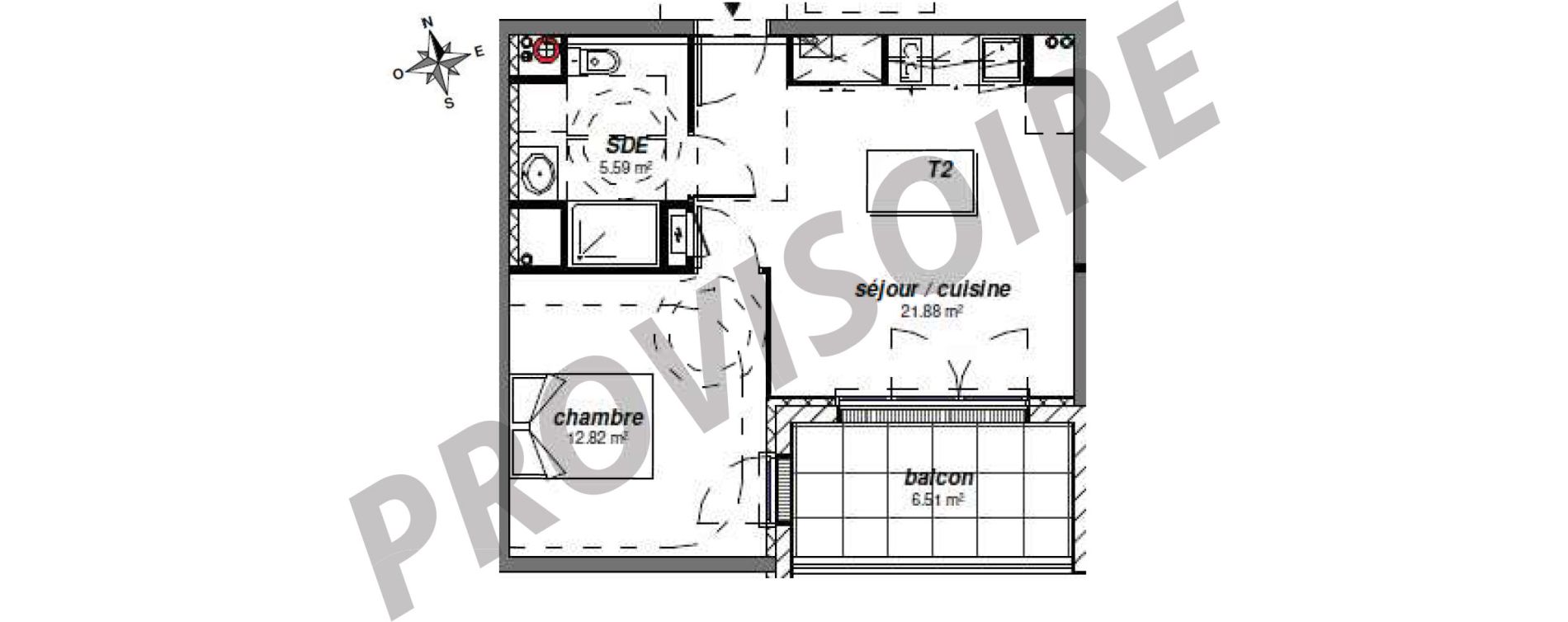 Appartement T2 de 40,30 m2 &agrave; Royan Centre