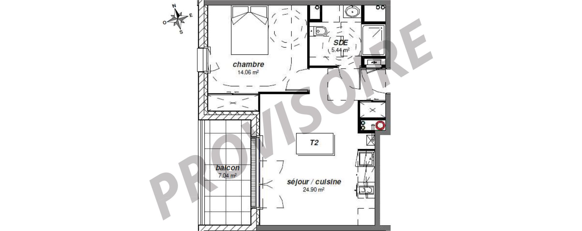 Appartement T2 de 44,39 m2 &agrave; Royan Centre