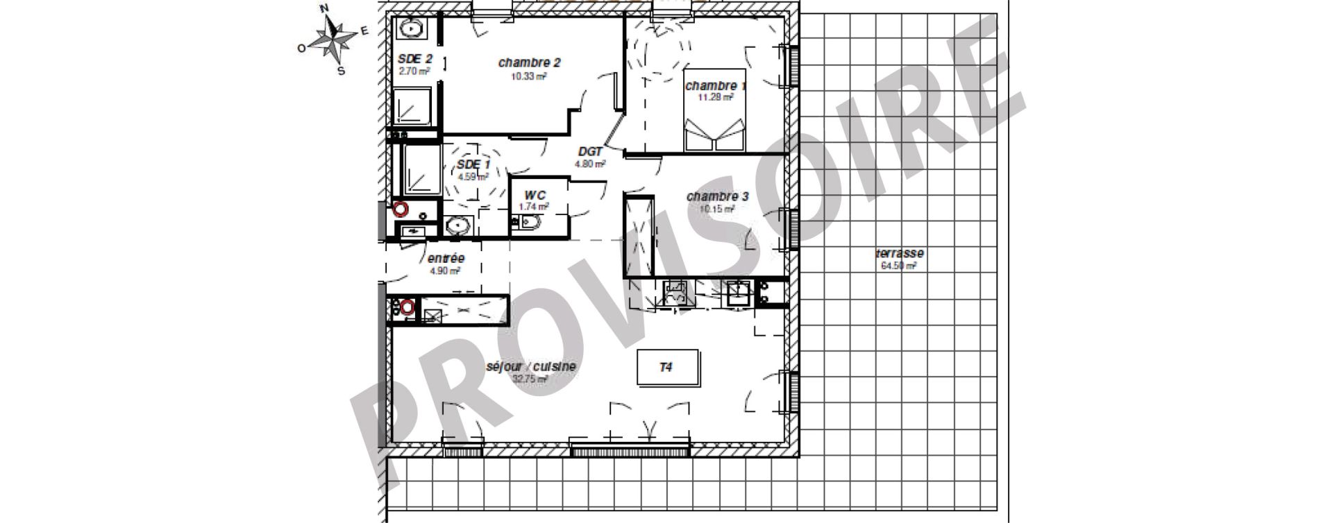 Appartement T4 de 83,22 m2 &agrave; Royan Centre