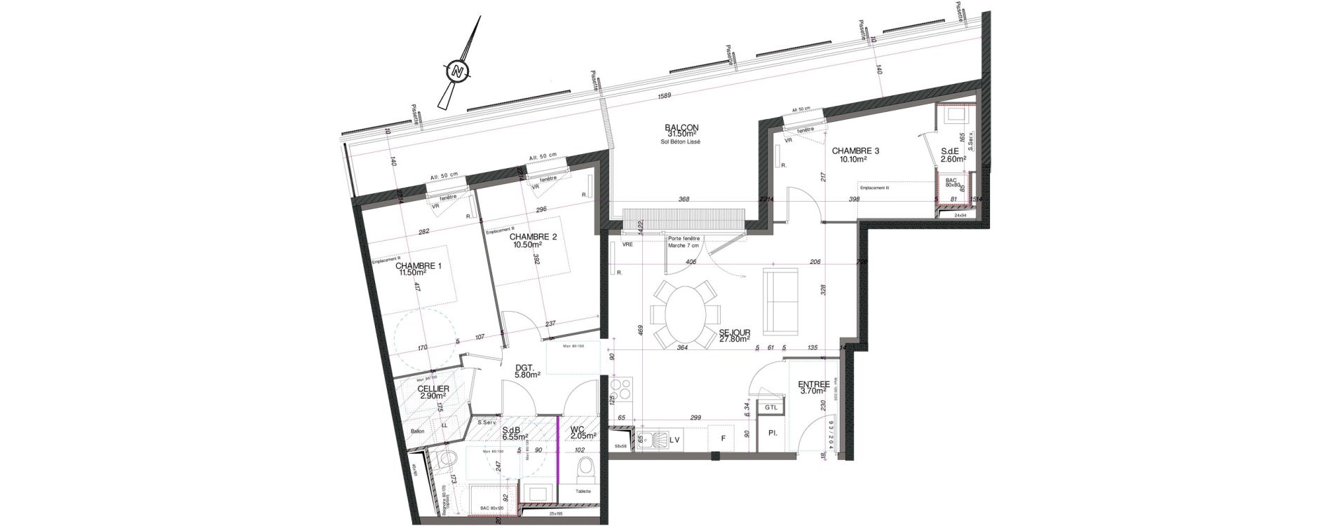Appartement T4 de 83,50 m2 &agrave; Royan Centre