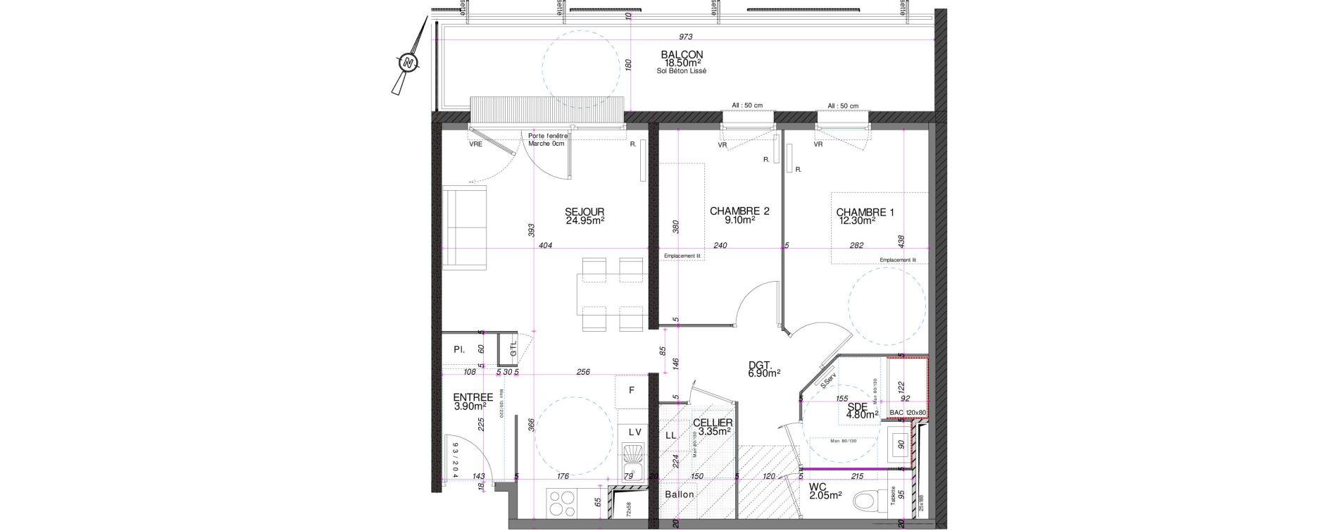 Appartement T3 de 67,35 m2 &agrave; Royan Centre