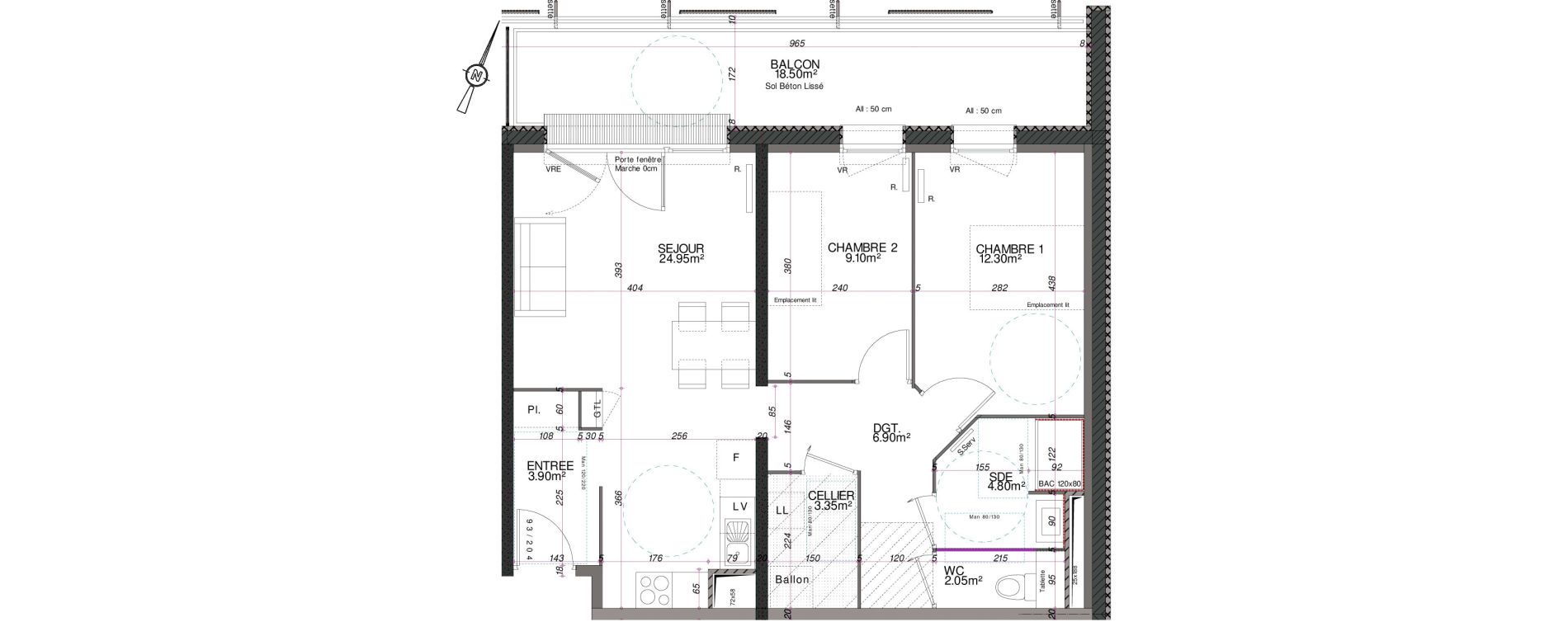 Appartement T3 de 67,35 m2 &agrave; Royan Centre
