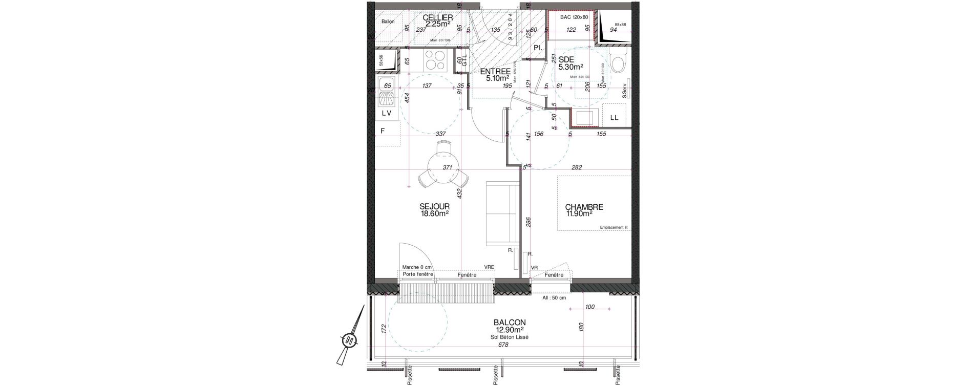 Appartement T2 de 43,15 m2 &agrave; Royan Centre