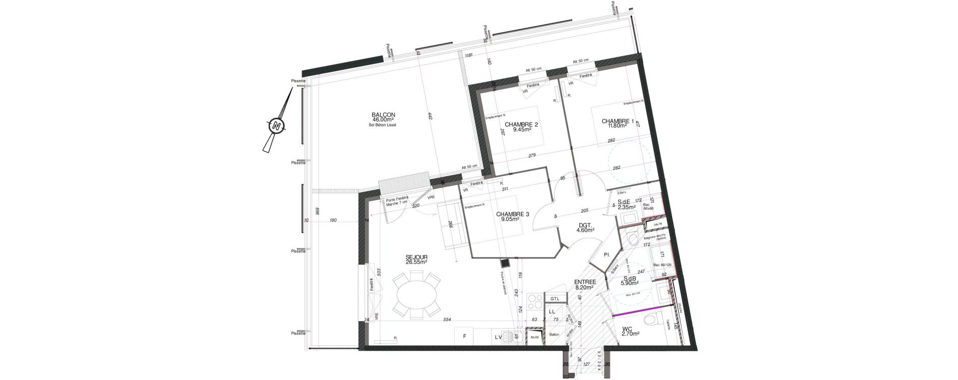 Appartement T4 de 80,60 m2 &agrave; Royan Centre