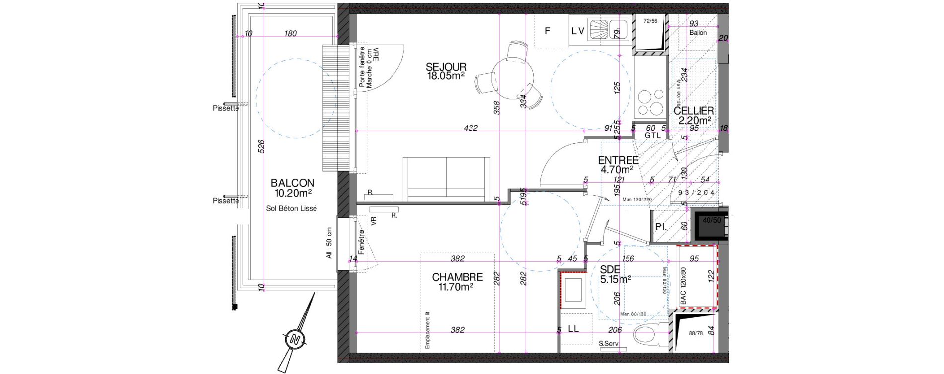 Appartement T2 de 41,80 m2 &agrave; Royan Centre