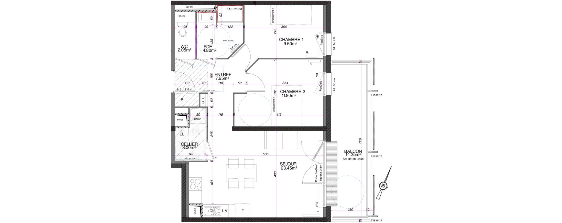 Appartement T3 de 62,65 m2 &agrave; Royan Centre
