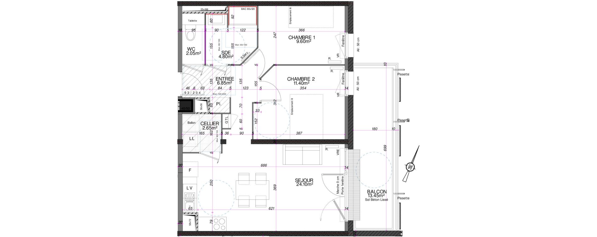 Appartement T3 de 61,45 m2 &agrave; Royan Centre
