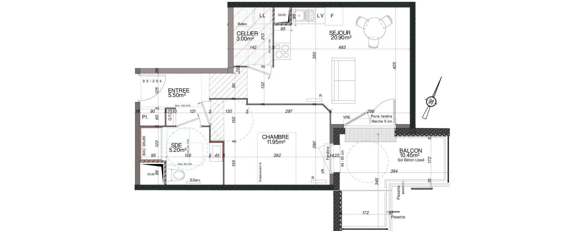 Appartement T2 de 46,55 m2 &agrave; Royan Centre