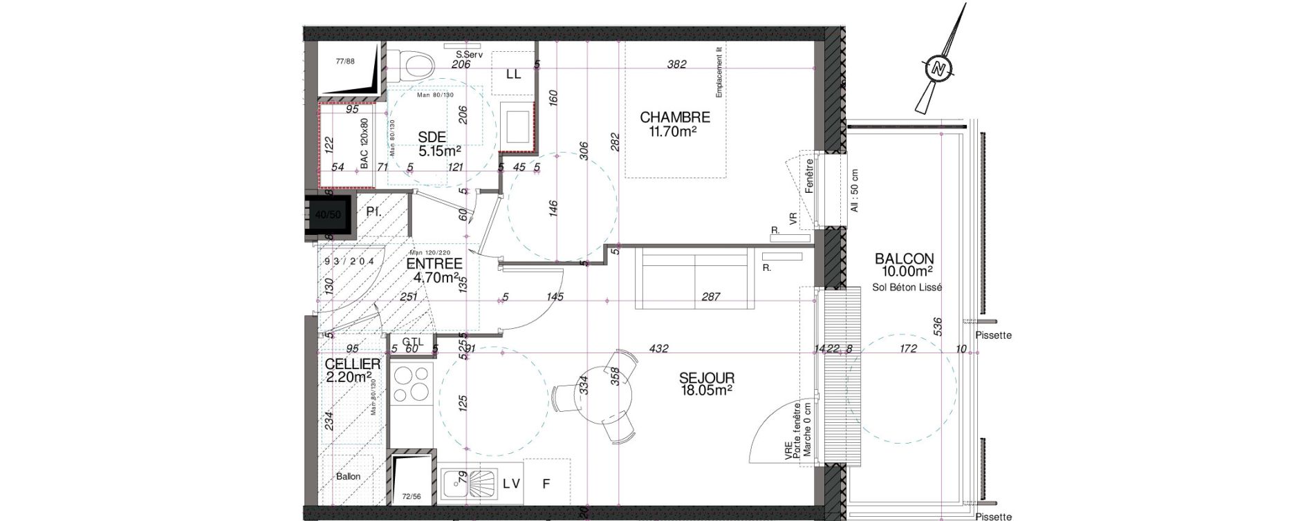 Appartement T2 de 41,80 m2 &agrave; Royan Centre