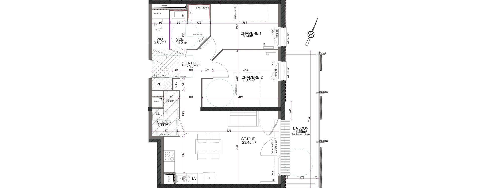 Appartement T3 de 62,65 m2 &agrave; Royan Centre