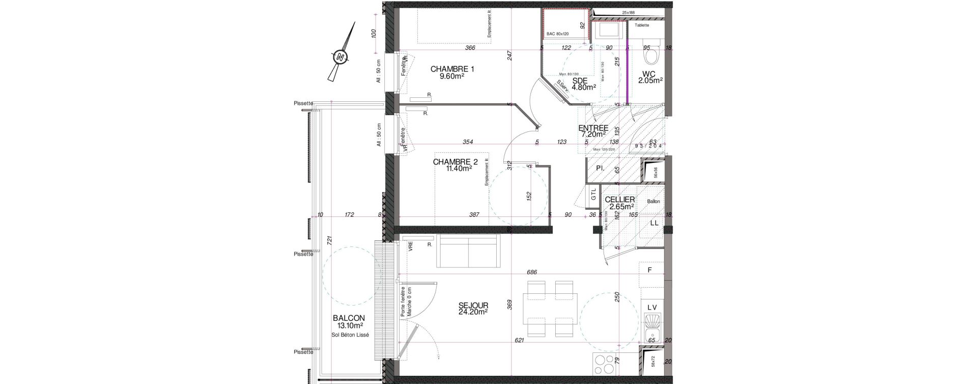 Appartement T3 de 61,90 m2 &agrave; Royan Centre