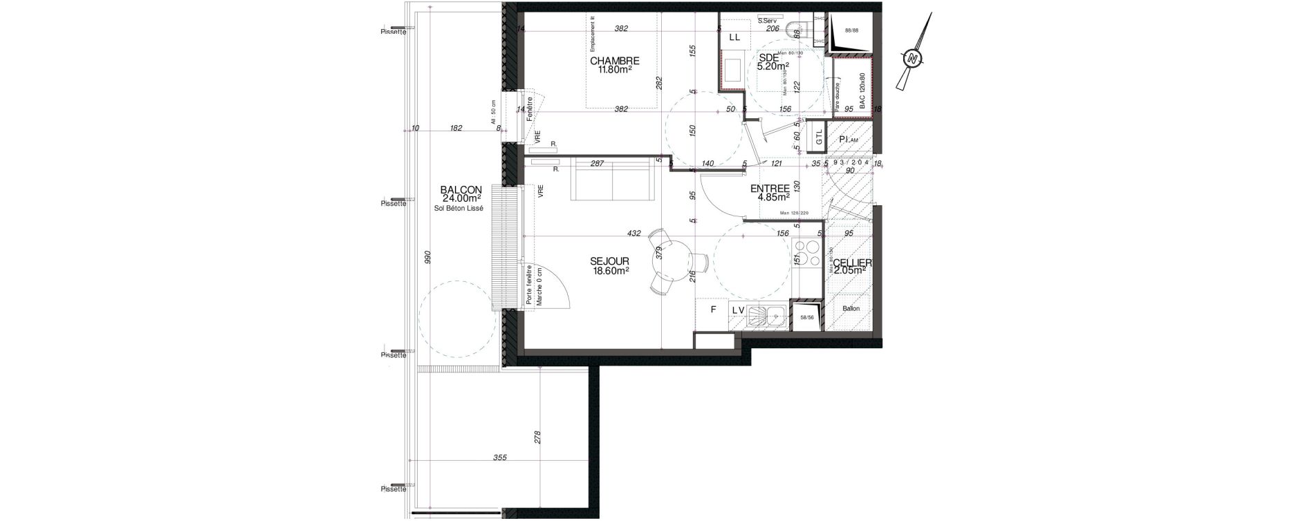 Appartement T2 de 42,50 m2 &agrave; Royan Centre