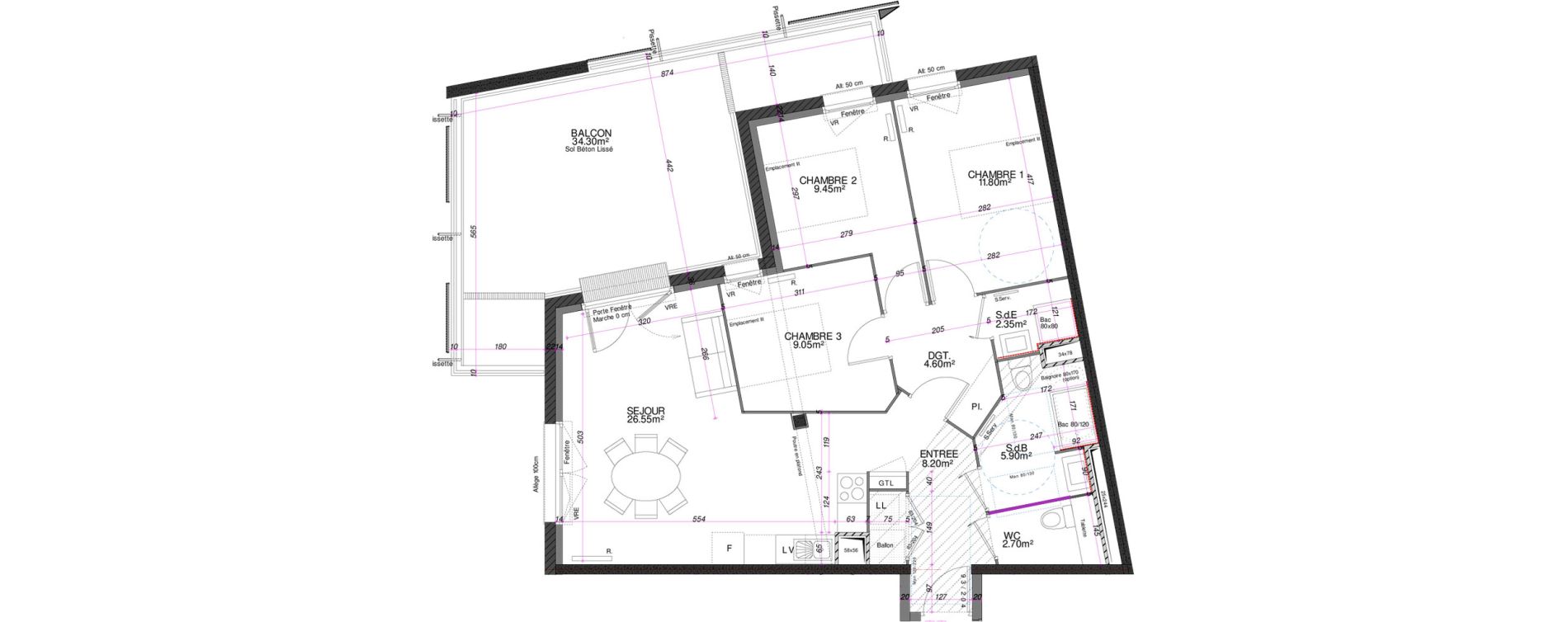 Appartement T4 de 80,60 m2 &agrave; Royan Centre