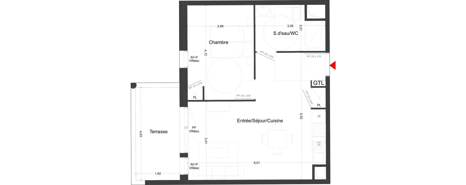 Appartement T2 meubl&eacute; de 42,83 m2 &agrave; Royan Parc maisonfort
