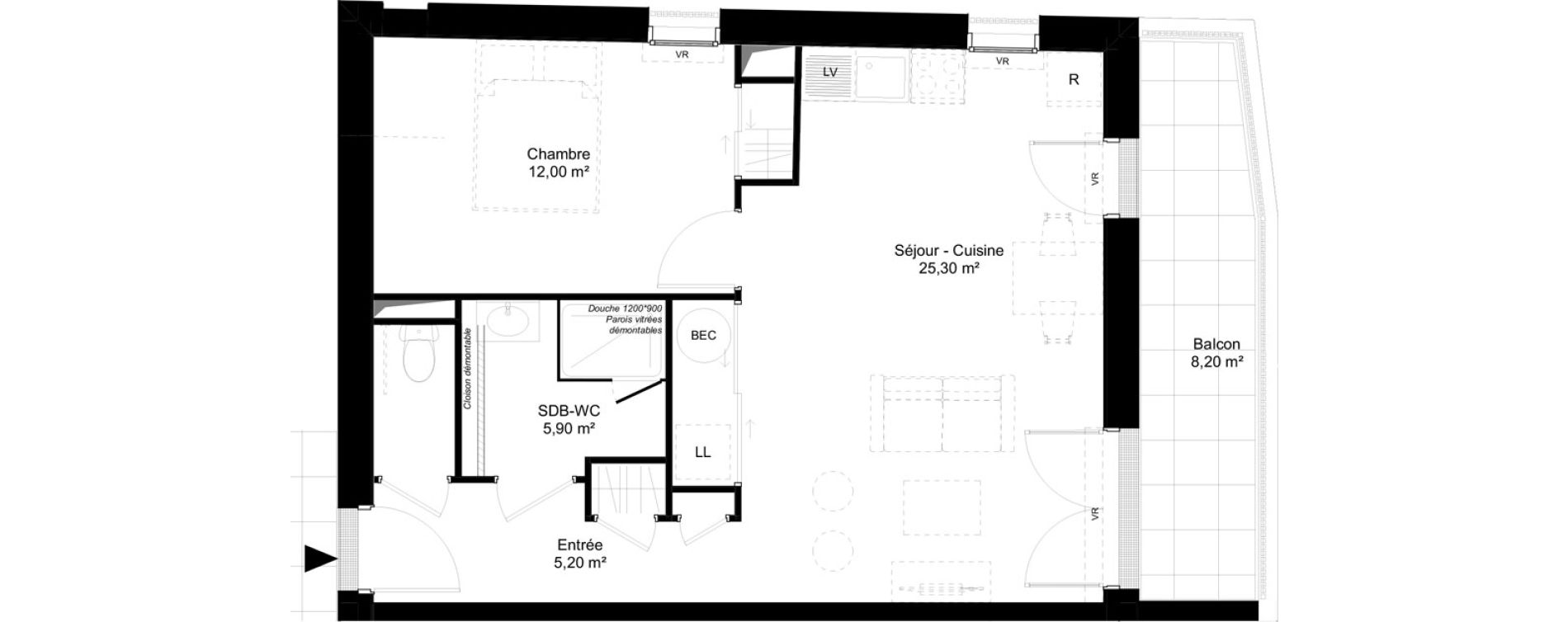 Appartement T3 de 48,40 m2 &agrave; Saint-Georges-De-Didonne Centre