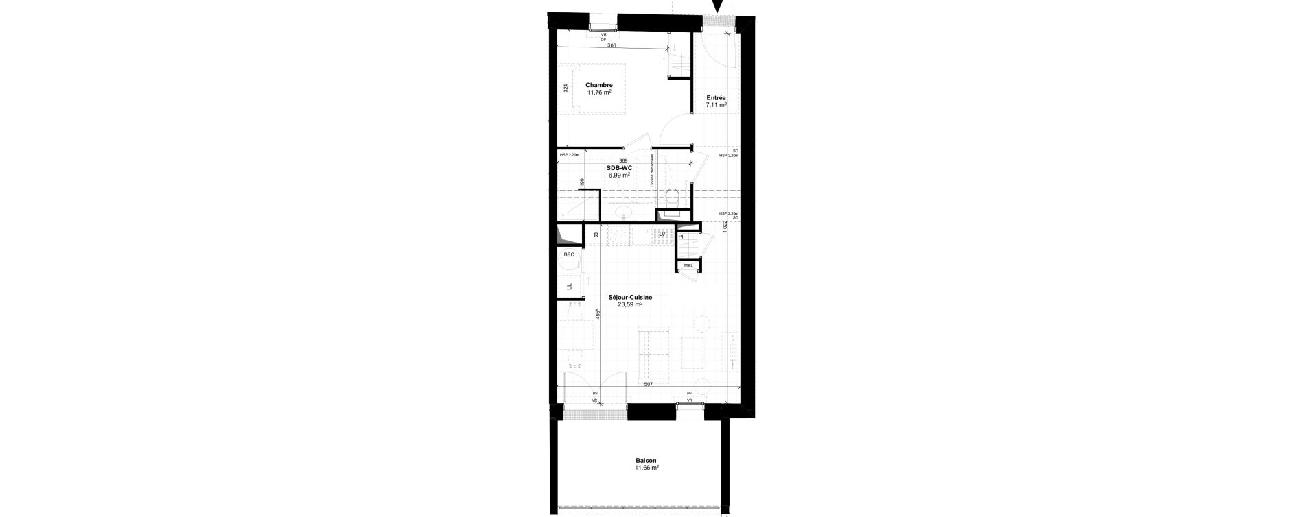 Appartement T2 de 49,46 m2 &agrave; Saint-Georges-De-Didonne Centre