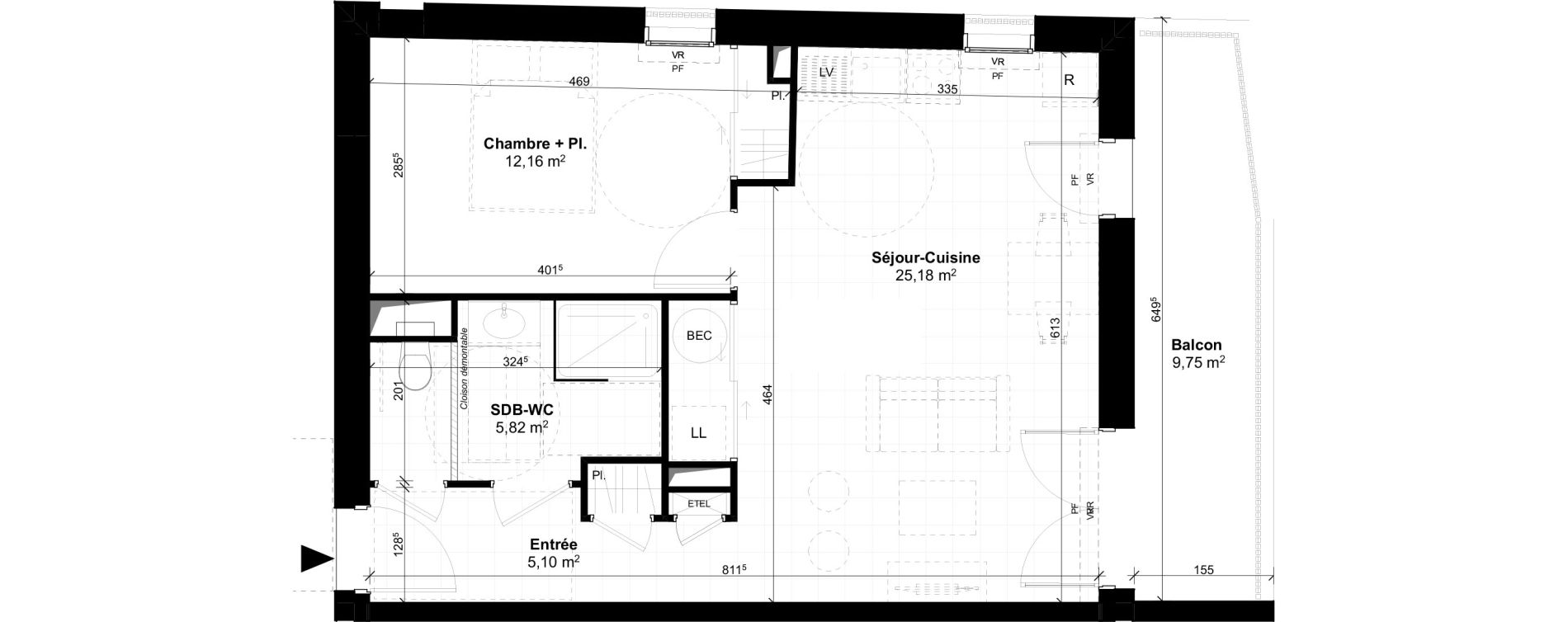 Appartement T2 de 48,26 m2 &agrave; Saint-Georges-De-Didonne Centre