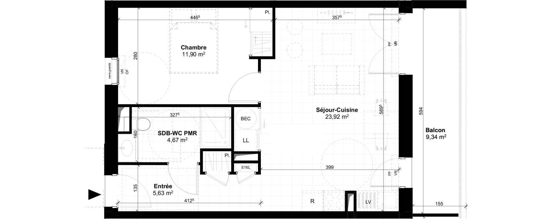 Appartement T2 de 46,12 m2 &agrave; Saint-Georges-De-Didonne Centre