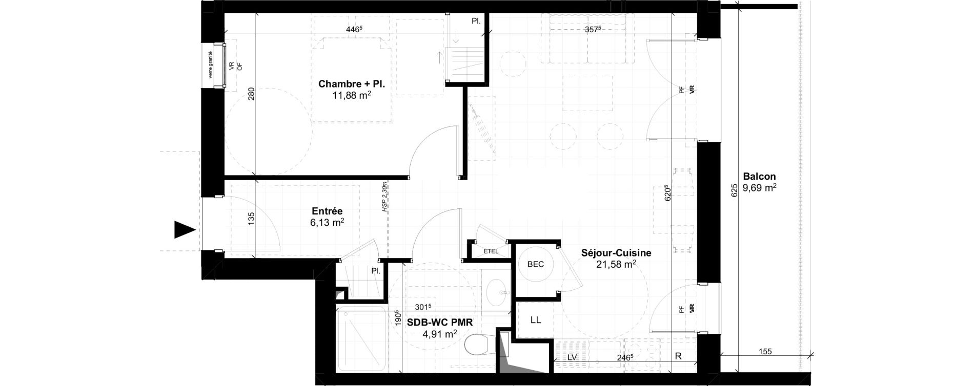 Appartement T2 de 44,50 m2 &agrave; Saint-Georges-De-Didonne Centre