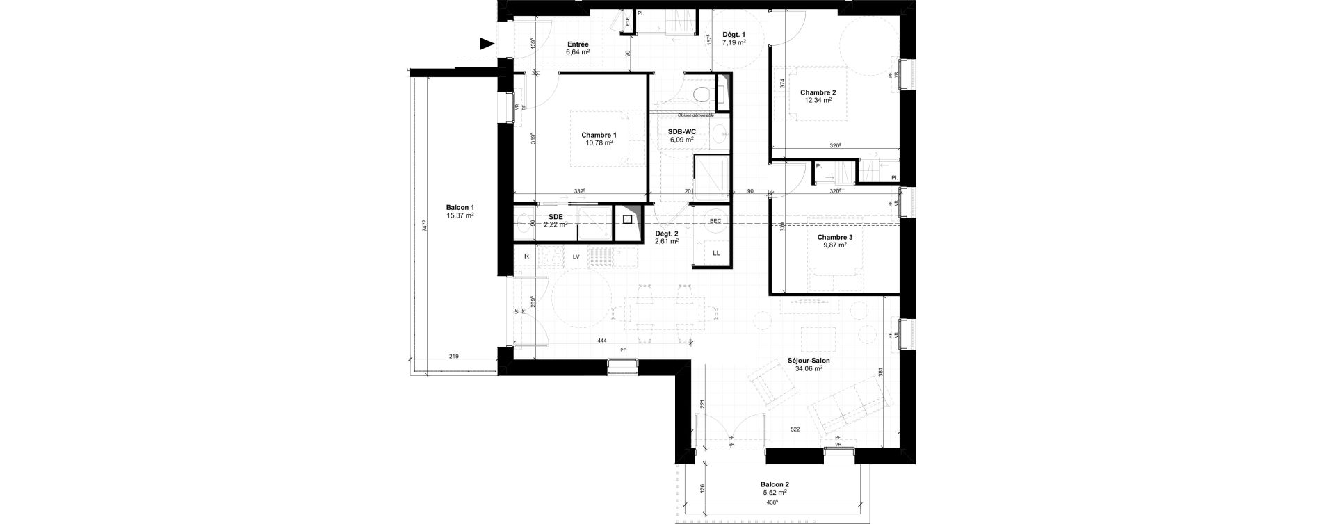 Appartement T4 de 91,80 m2 &agrave; Saint-Georges-De-Didonne Centre