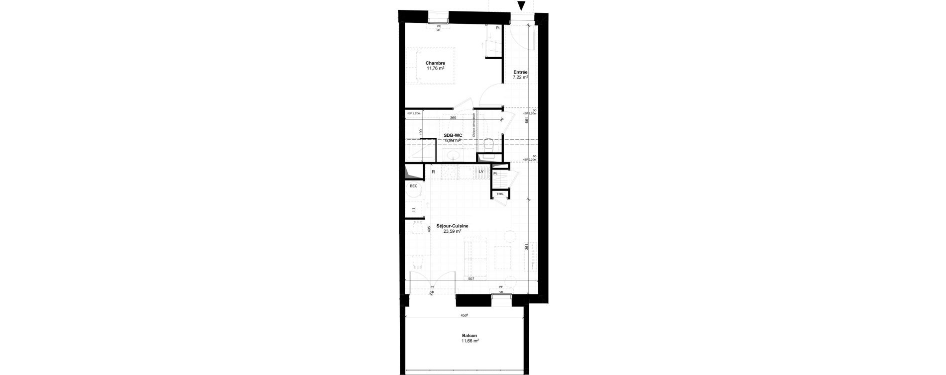 Appartement T2 de 49,57 m2 &agrave; Saint-Georges-De-Didonne Centre