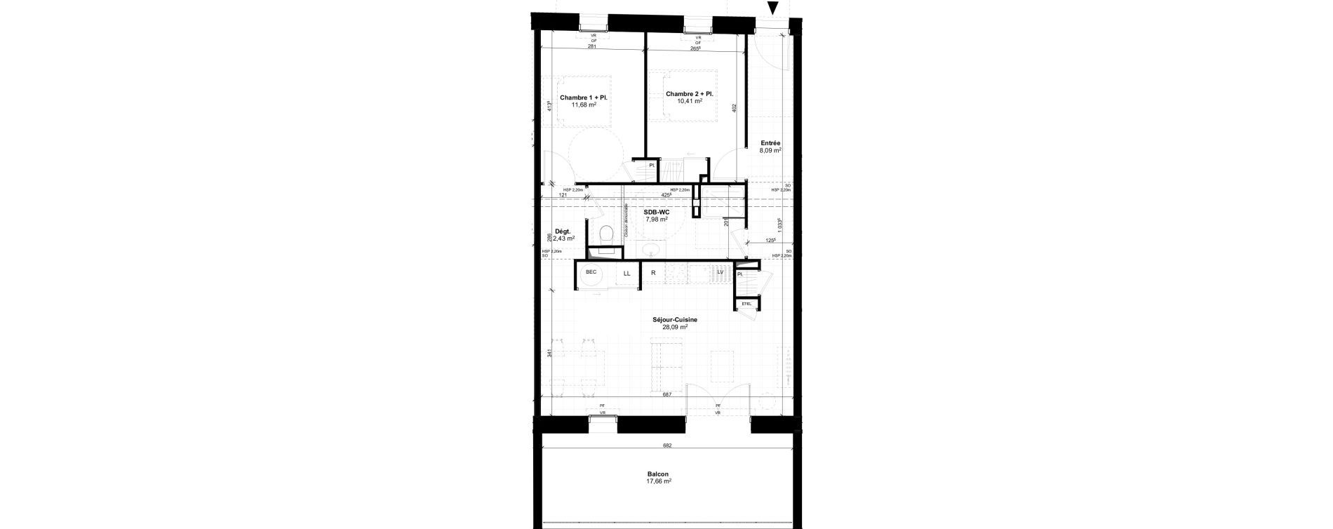 Appartement T3 de 68,68 m2 &agrave; Saint-Georges-De-Didonne Centre