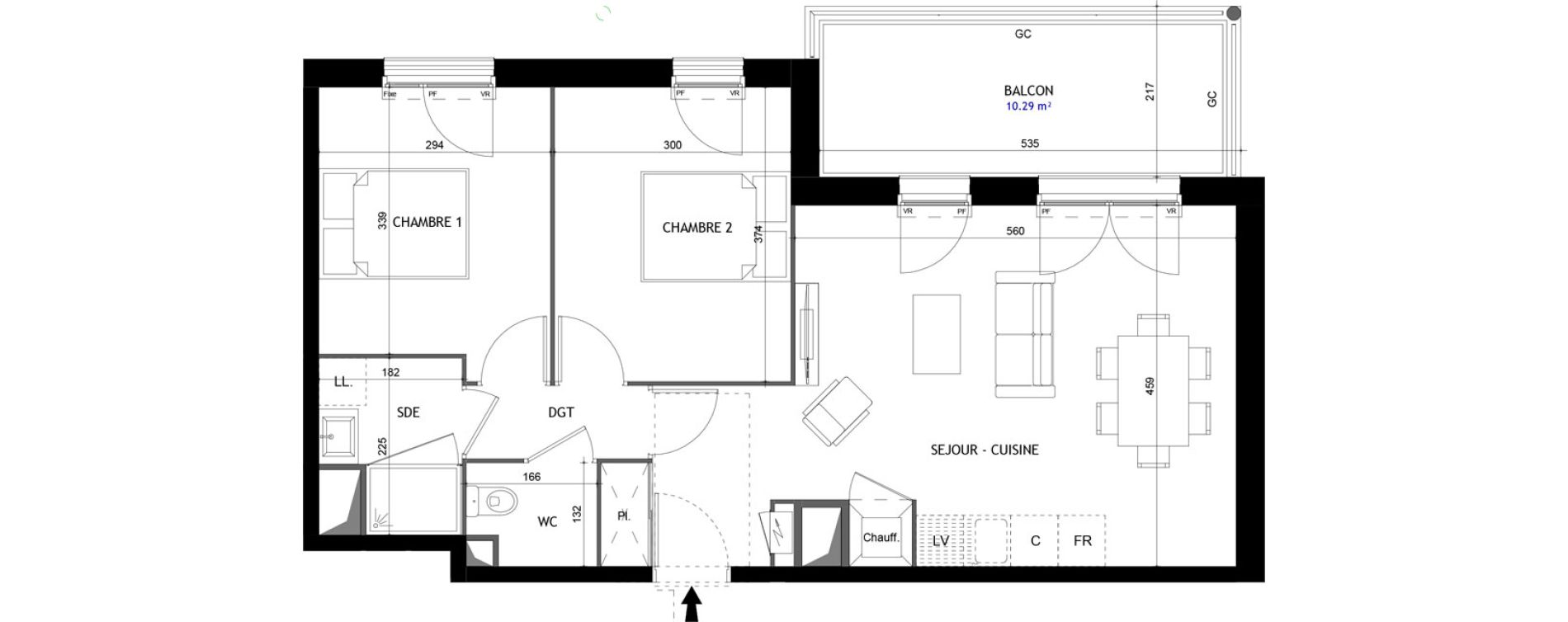 Appartement T3 de 59,13 m2 &agrave; Saint-Georges-De-Didonne Centre