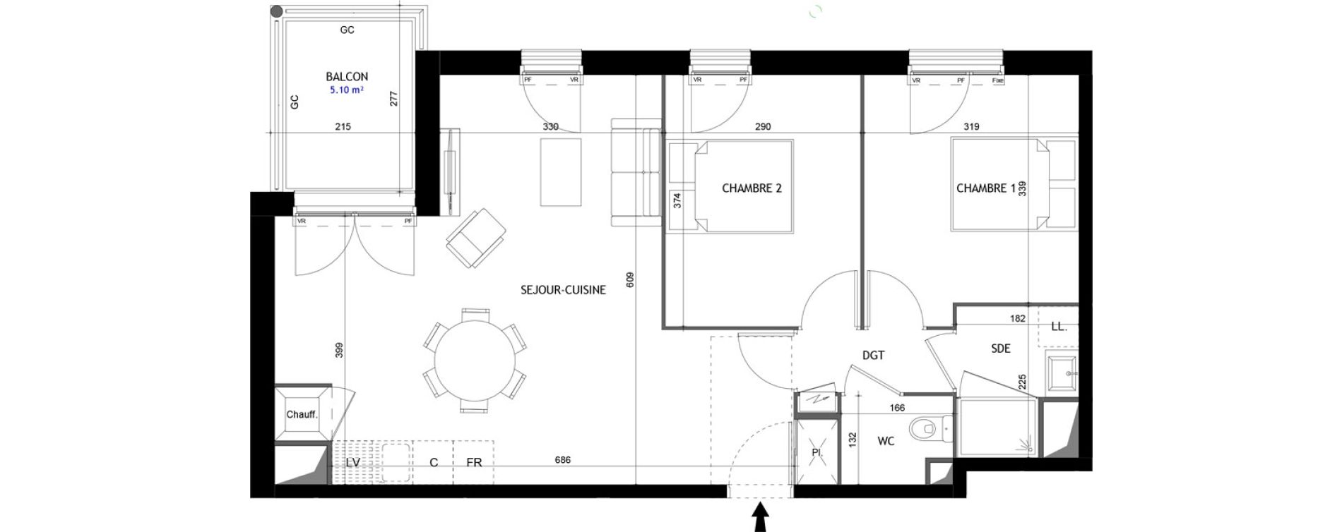 Appartement T3 de 64,29 m2 &agrave; Saint-Georges-De-Didonne Centre