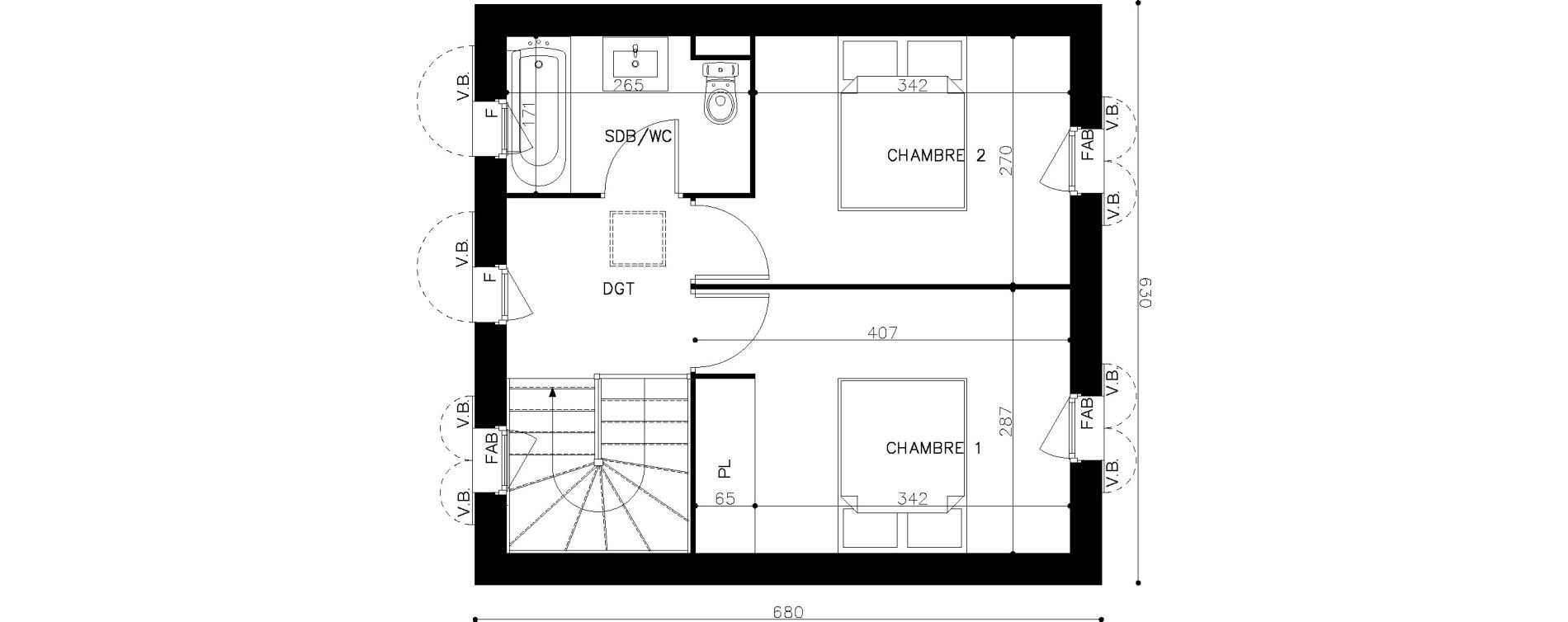 Maison T3 de 60,45 m2 &agrave; Saint-Georges-D'Ol&eacute;ron Centre