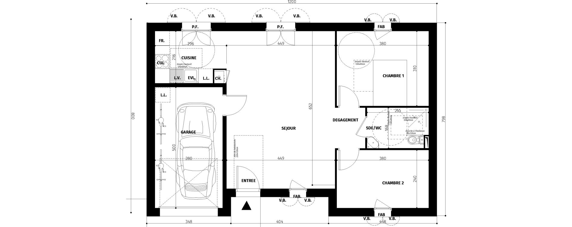 Maison T3 de 62,73 m2 &agrave; Saint-Georges-D'Ol&eacute;ron Centre