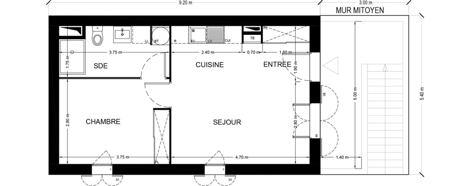 Maison T2 de 39,10 m2 &agrave; Saint-Georges-D'Ol&eacute;ron Centre