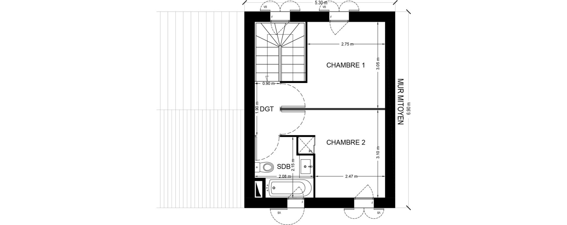 Maison T3 de 67,49 m2 &agrave; Saint-Georges-D'Ol&eacute;ron Centre