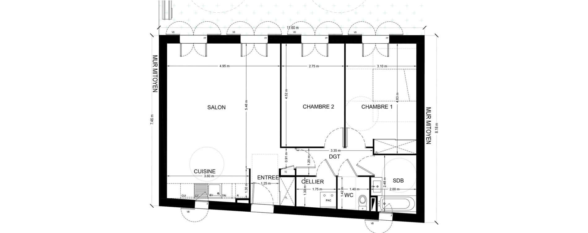 Maison T3 de 75,54 m2 &agrave; Saint-Georges-D'Ol&eacute;ron Centre