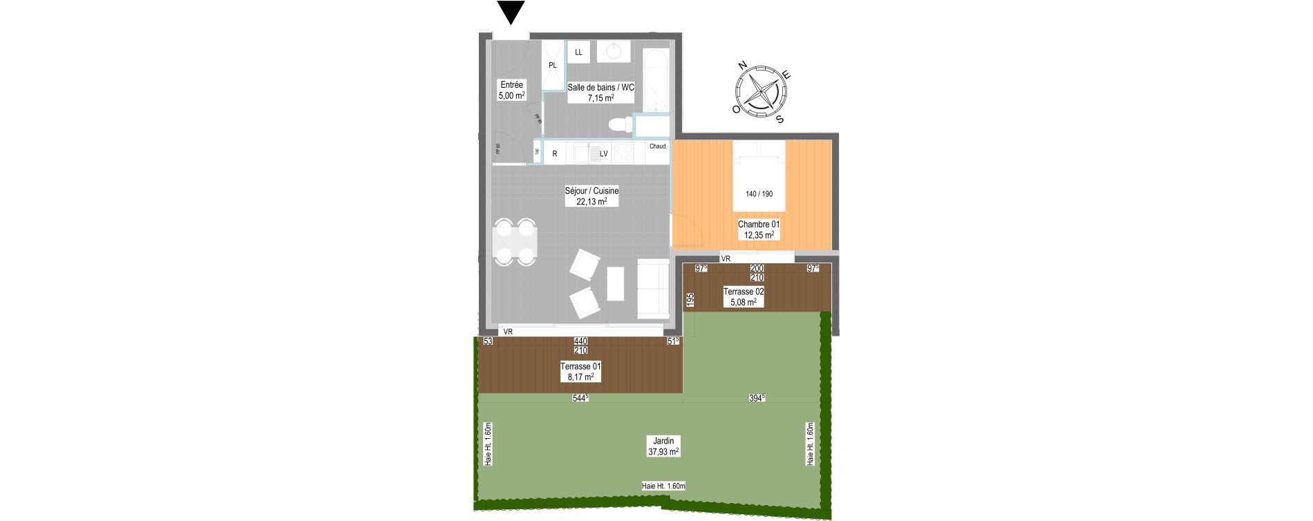Appartement T2 de 46,63 m2 &agrave; Saint-Palais-Sur-Mer Centre