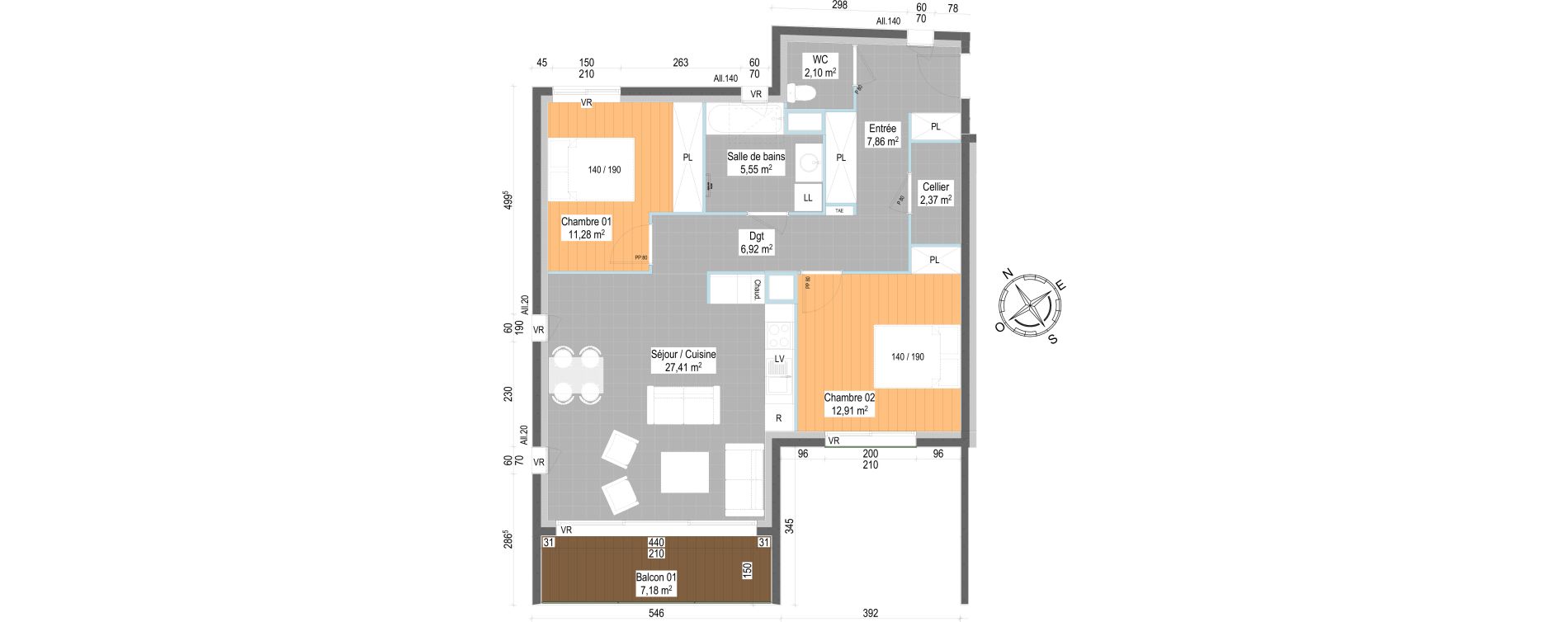 Appartement T3 de 76,40 m2 &agrave; Saint-Palais-Sur-Mer Centre