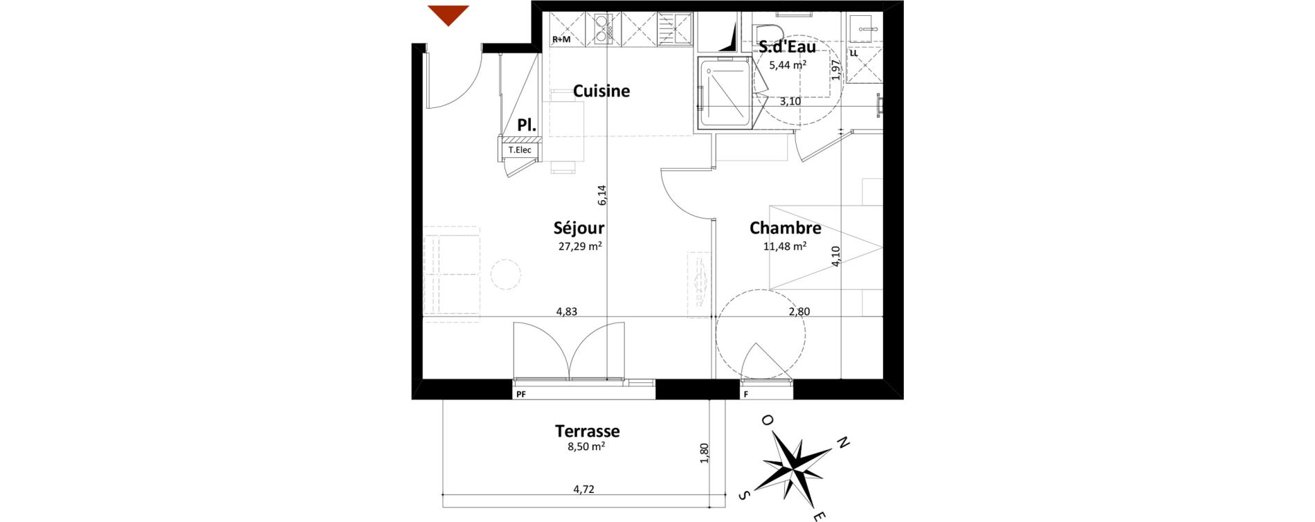 Appartement T2 de 44,21 m2 &agrave; Saint-Palais-Sur-Mer Centre