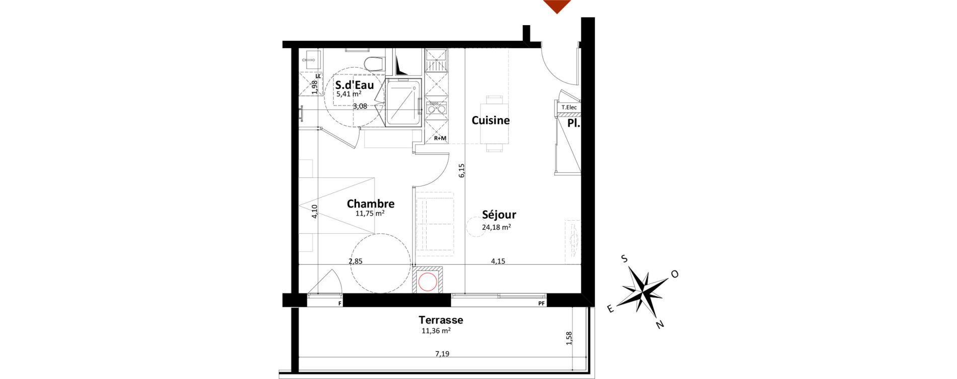 Appartement T2 de 41,34 m2 &agrave; Saint-Palais-Sur-Mer Centre