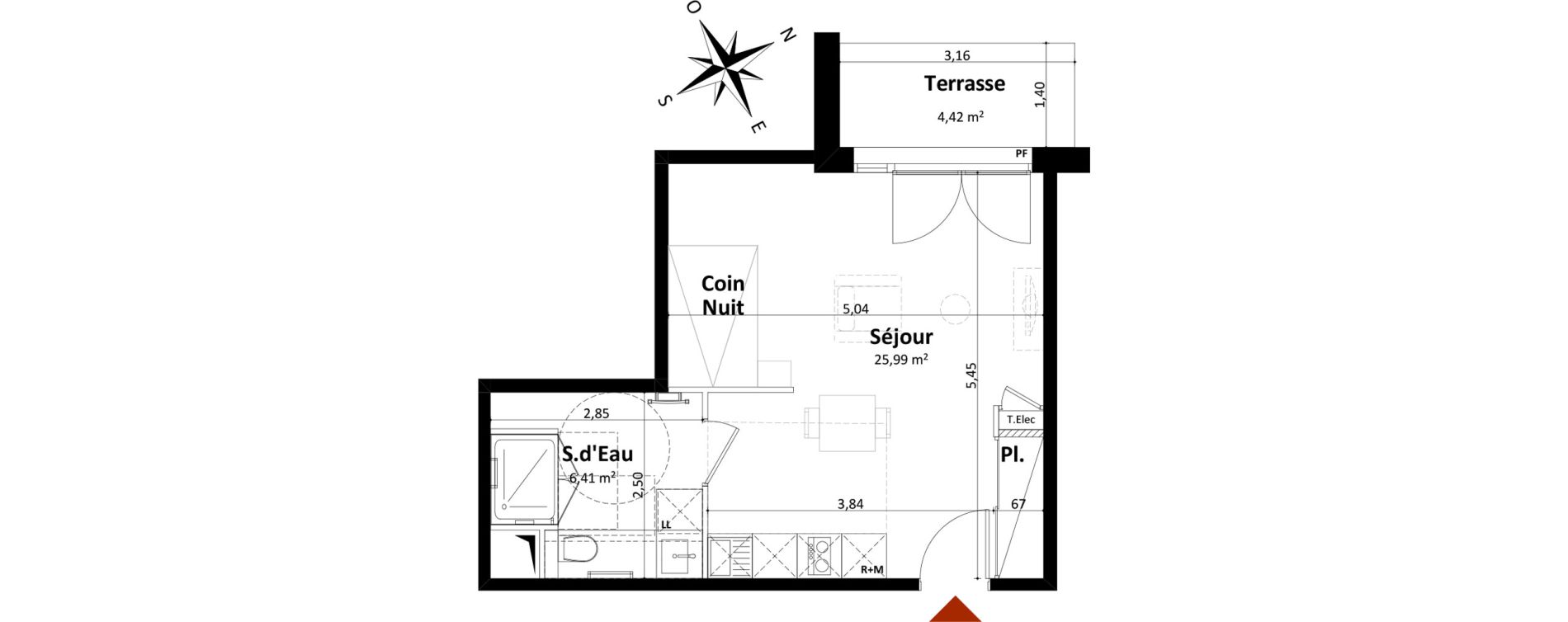 Appartement T1 de 32,40 m2 &agrave; Saint-Palais-Sur-Mer Centre