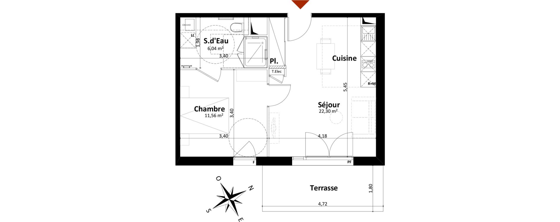 Appartement T2 de 39,90 m2 &agrave; Saint-Palais-Sur-Mer Centre