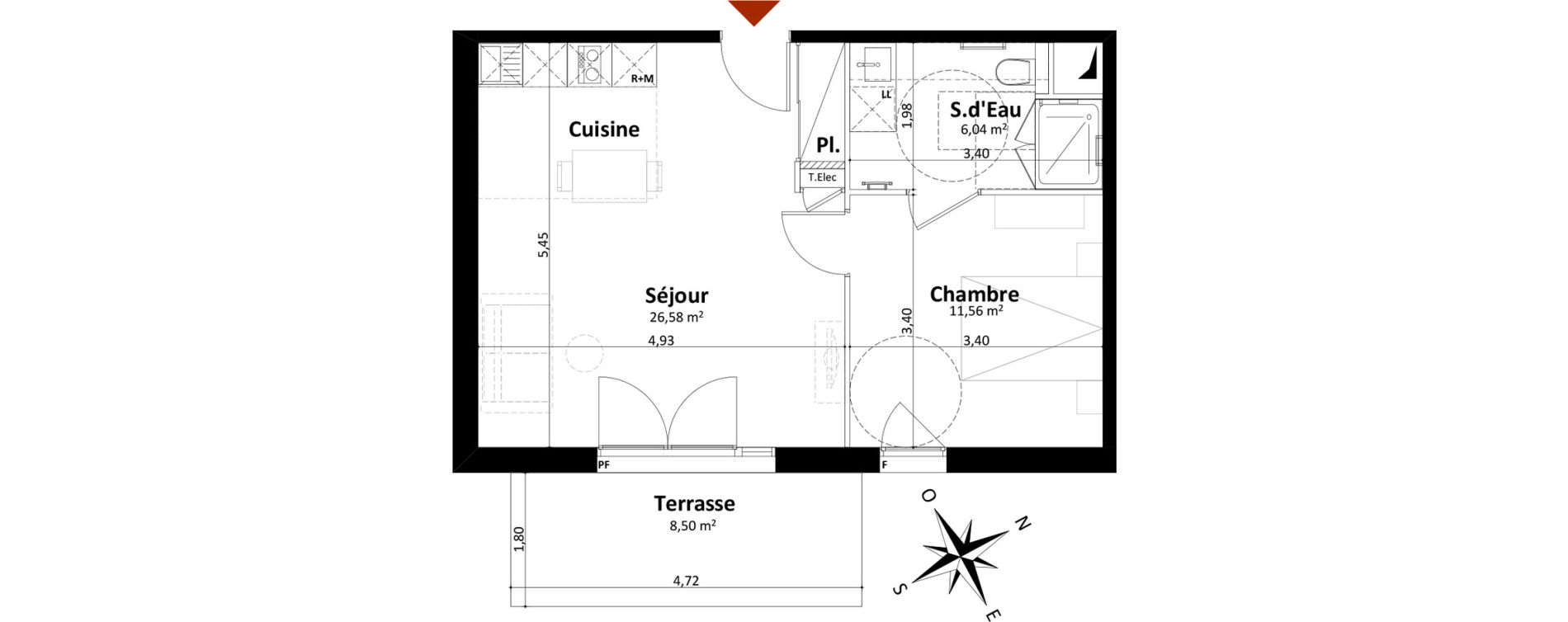 Appartement T2 de 44,18 m2 &agrave; Saint-Palais-Sur-Mer Centre
