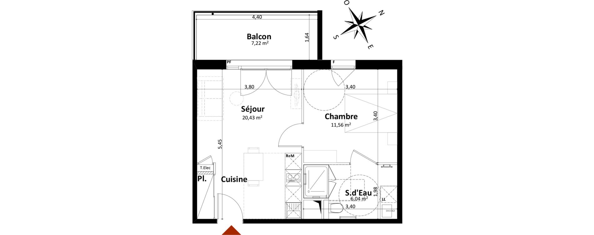 Appartement T2 de 38,03 m2 &agrave; Saint-Palais-Sur-Mer Centre