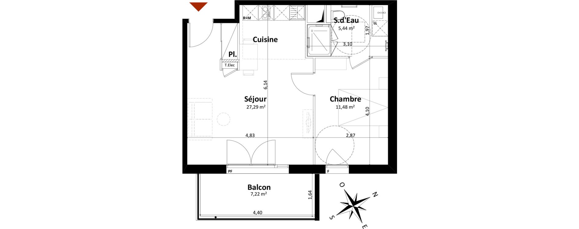 Appartement T2 de 44,21 m2 &agrave; Saint-Palais-Sur-Mer Centre