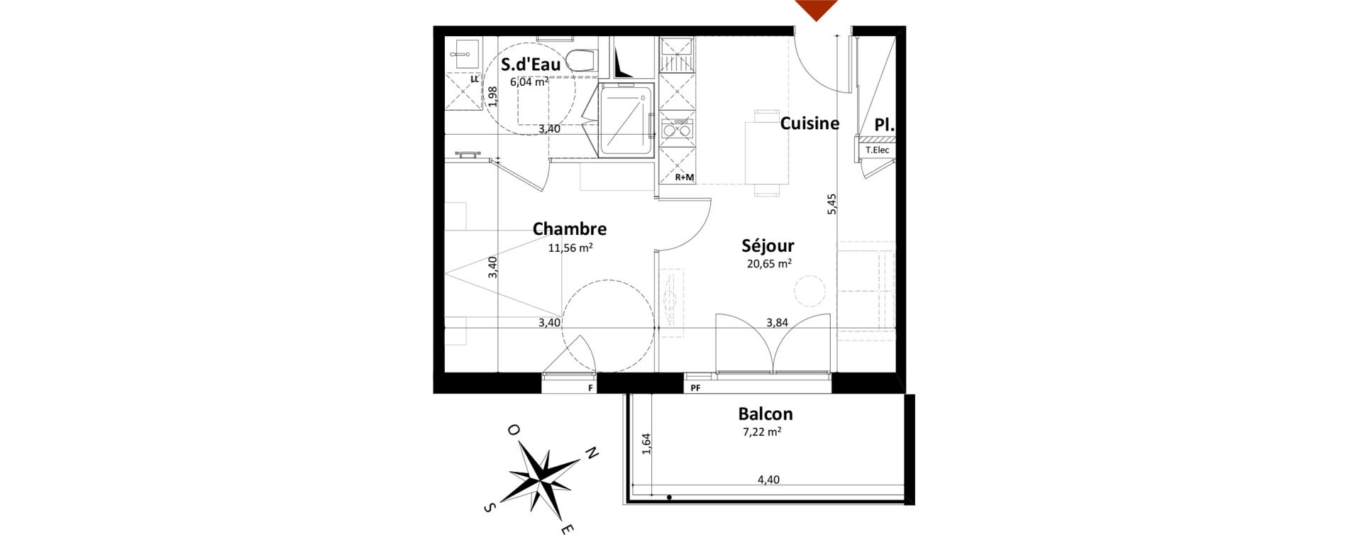 Appartement T2 de 38,25 m2 &agrave; Saint-Palais-Sur-Mer Centre