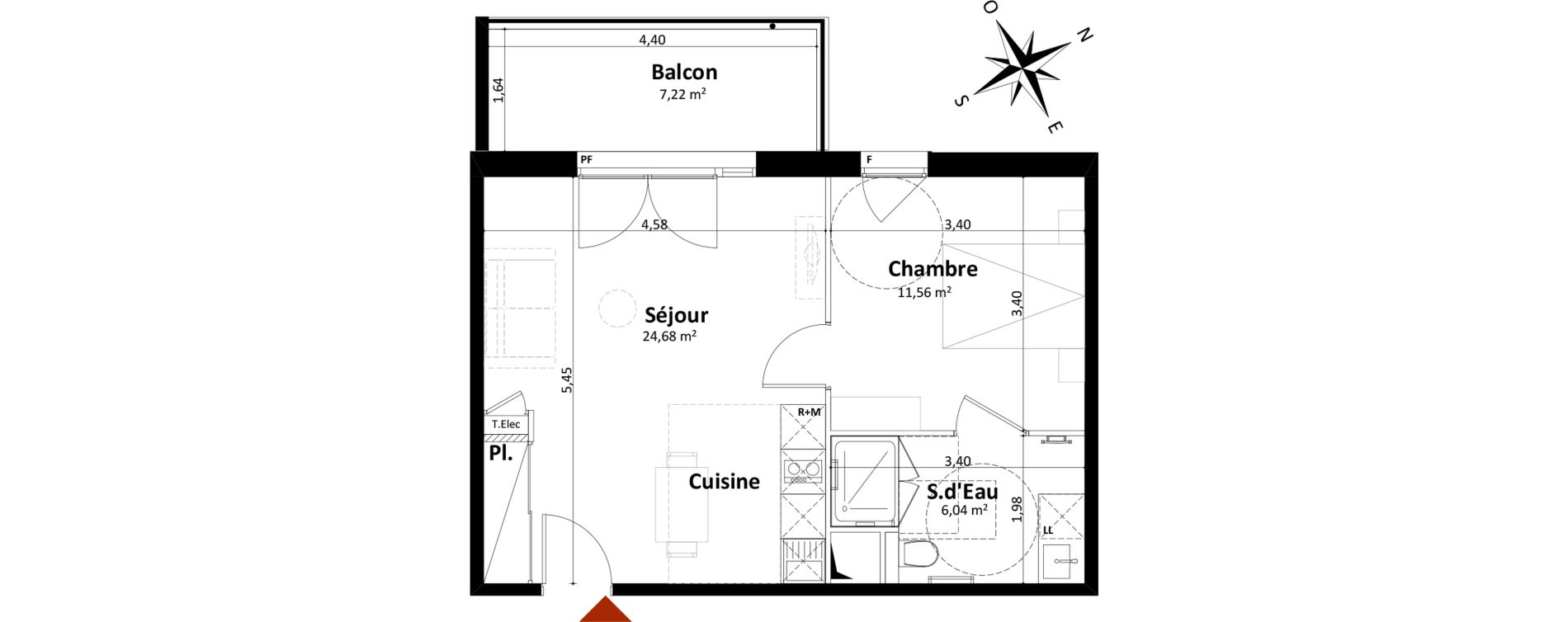 Appartement T2 de 42,28 m2 &agrave; Saint-Palais-Sur-Mer Centre