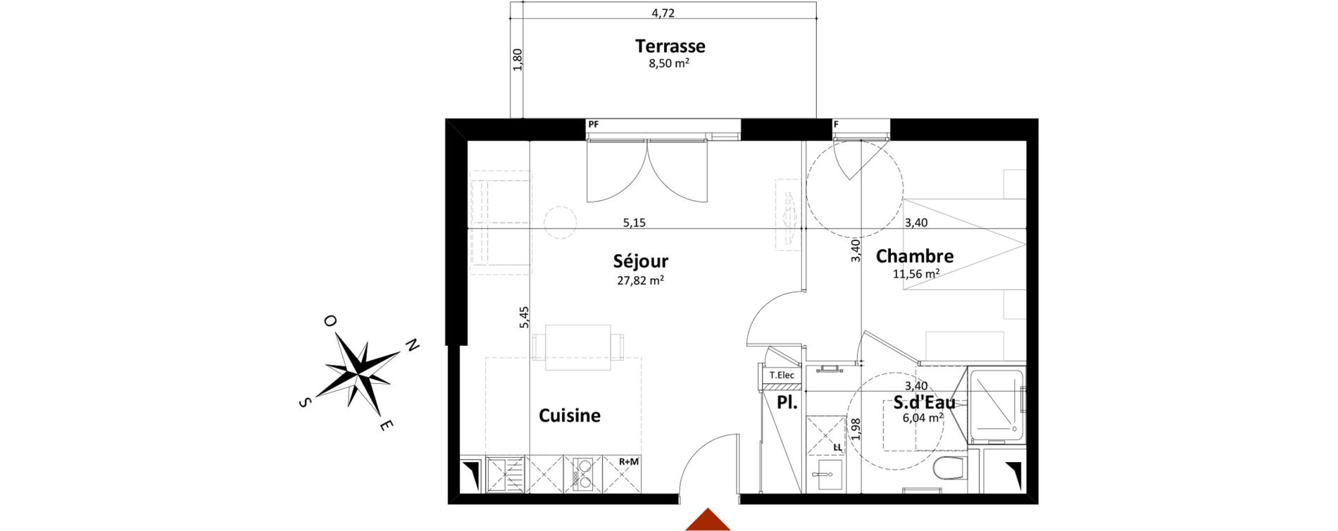 Appartement T2 de 45,42 m2 &agrave; Saint-Palais-Sur-Mer Centre