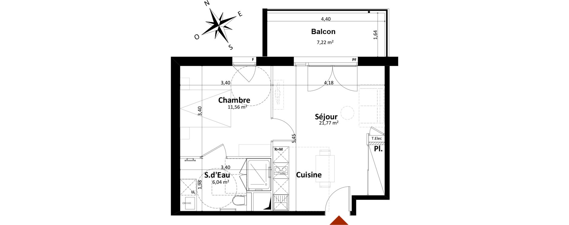 Appartement T2 de 39,37 m2 &agrave; Saint-Palais-Sur-Mer Centre