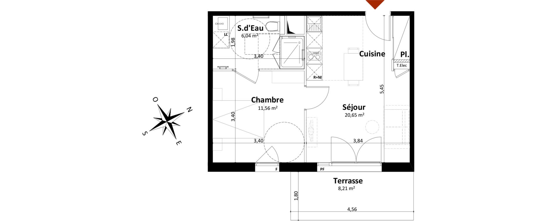 Appartement T2 de 38,25 m2 &agrave; Saint-Palais-Sur-Mer Centre