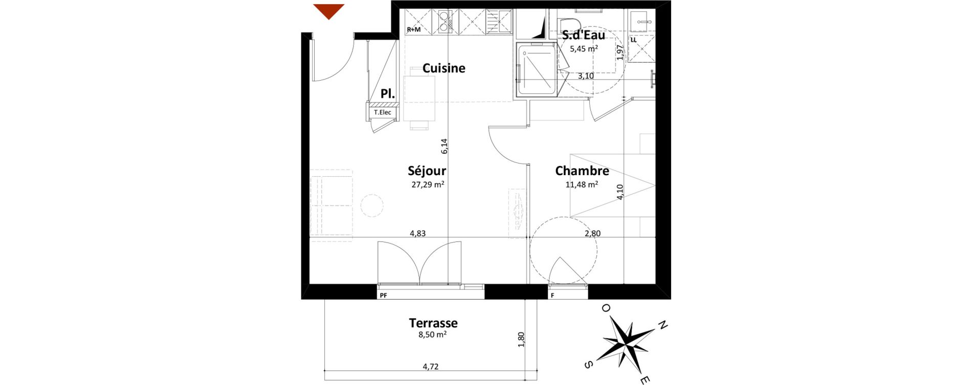 Appartement T2 de 44,22 m2 &agrave; Saint-Palais-Sur-Mer Centre